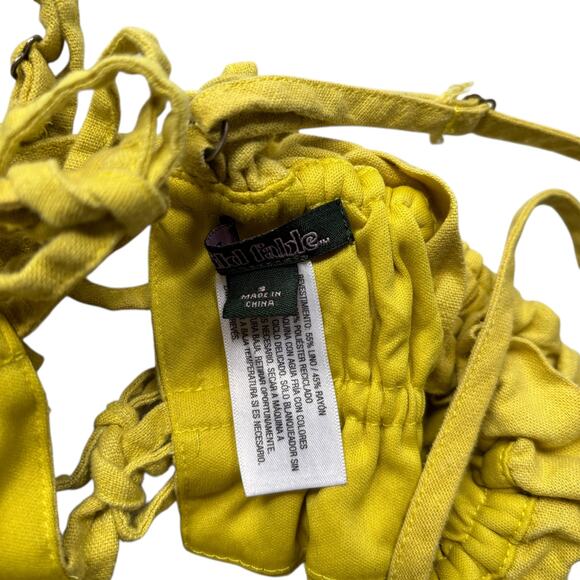 Wild Fable Smocked Ruched Crop Top — Yellow Ruffle Babydoll — Size S - Picture 3 of 5